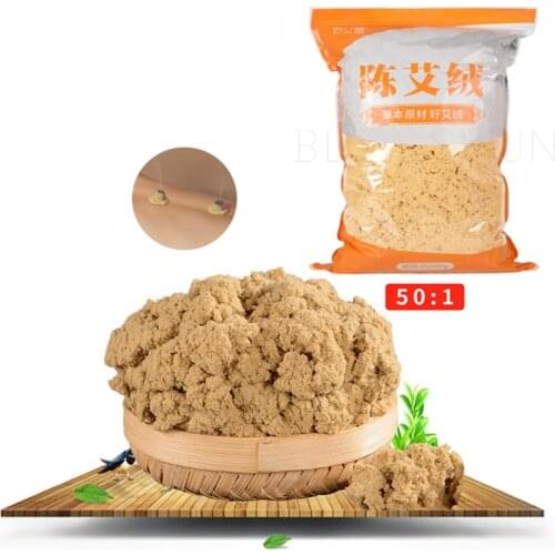 500g Pure Moxa Gold Herb Wild Mugwort Artemisia Chinese Moxibustion Acupuntura Heating Therapy Moxa Meridian Health