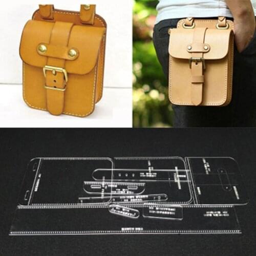 9 Pieces/Set Acrylic Pouch Belt Waist Bag Pattern Template Stencil DIY Leather Hand Craft