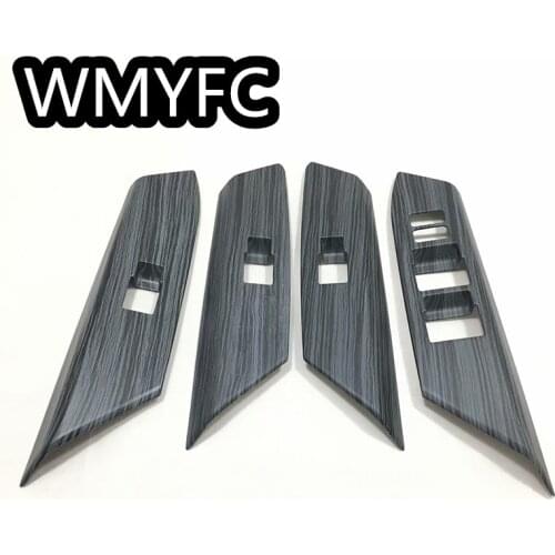 ABS Chrome Door Window Glass Lift Control Switch Button Panel Frame Cover Trim Sticker For Toyota RAV4 2013-2018 AX40