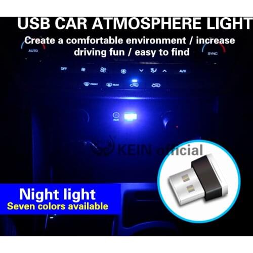 KEIN 1pcs USB Mini Atmosphere LED Light bulb Car Interior Usb Light Cigarette Lighter Emergency Night Light Auto Decorative lamp