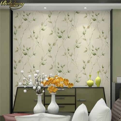 Beibehang Modern minimalist garden leaves wall paper bedroom living room background embossed 3D wallpaper roll home improvement