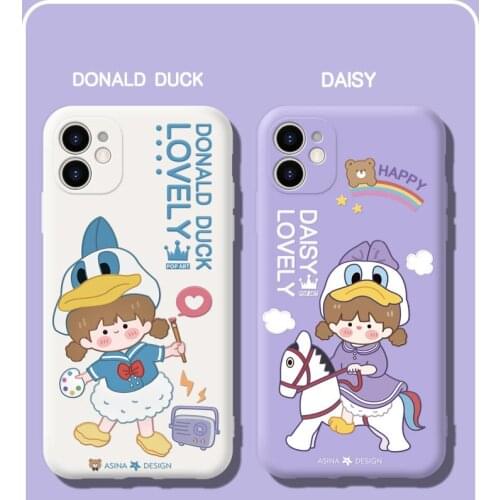 ASINA Cute Girls Case For iPhone 11 12 Pro XR XS Max Soft Liquid Silicone Couple Cover For iPhone 6 7 8 Plus Cases with Strap