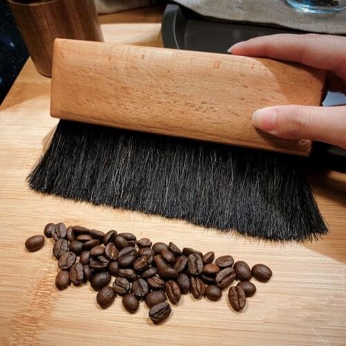 Coffee Bar Cleaning Brush With horsehair brush Desktop Brush Cleaner Tool For Barista Home Kitchen