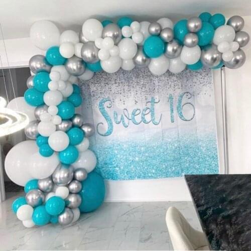 Girl Birthday Party Decors Balloons Blue White Latex Balloon Snowflake Foil Ballons Wedding Party Baby Shower Decor Supplies