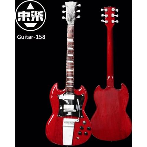 Wooden Handcrafted Miniature Guitar Model guitar-158 Guitar Display with Case and Stand (Not Actual Guitar! for Display Only!)