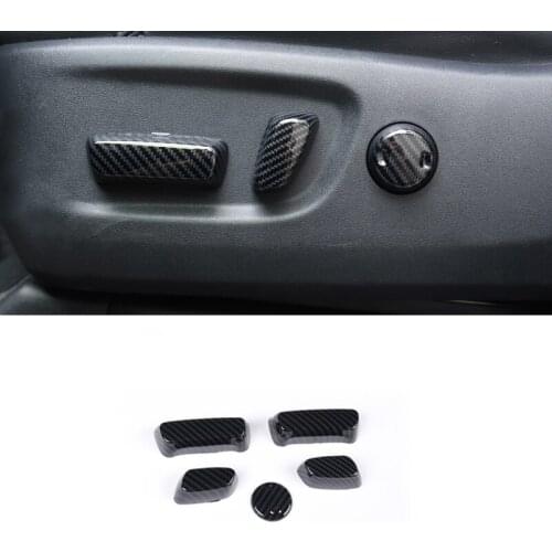 For Toyota Land Cruiser Prado FJ150 2010-2020 ABS Carbon fiber pattern Seat adjustment knob trim cover Car Styling Accessories