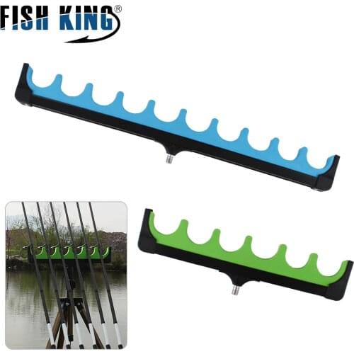FISH KING 6-10holes Carp Fishing Rod Holder Stand 30.5-50.5cm Hard EVA Foam Top Feeder Rod Pod Freshwater Pole Tackle