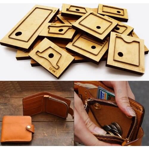 Herramientas para cuero leather craft template fabric cutter card holder wallet zipper coin case cutting dies knife mould