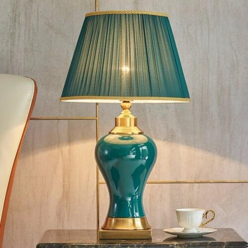 Retro Ceramic Table Lamp Beside Lamp For Living Room Study Decoration Table Lamp Retro Bedroom Bed Head Large Table Lamp
