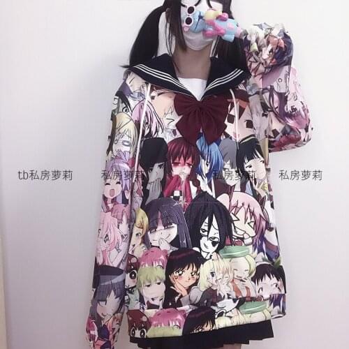Japanese Kawaii Anime Girl Jacket Cute Anime Wild Jacket Thin Section Japanese Girl Student Shy Expression Jacket and Coats