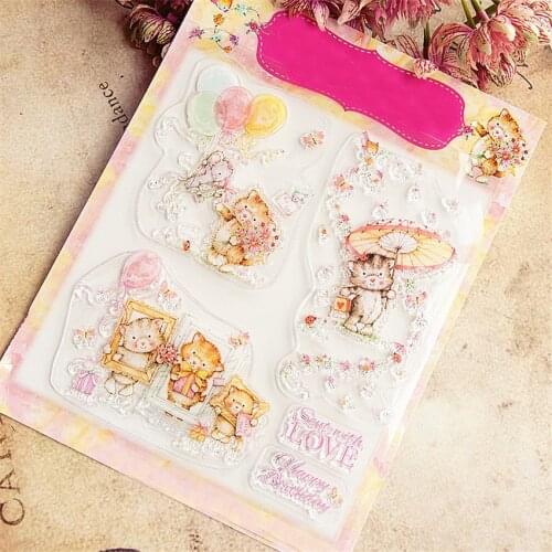 Hot sale Little bear Transparent Clear Stamps / Silicone Seals Roller Stamp for DIY scrapbooking photo album/Card Making