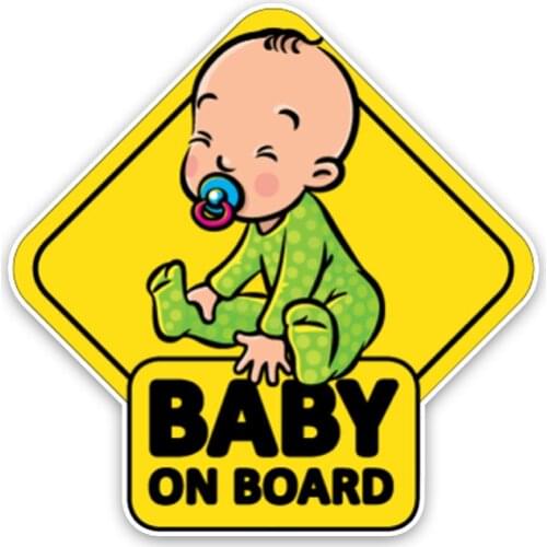 Hot Sell Personality BABY ON BOARD Car Sticker Accessories Vinyl PVC 14cm*14cm Motorcycle Waterproof Reflective Car Window Decal
