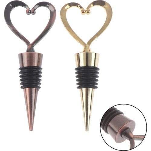 Fashion Elegant Heart Shaped Silica Gel Red Wine Champagne Wine Bottle Stopper Valentines Wedding Gifts