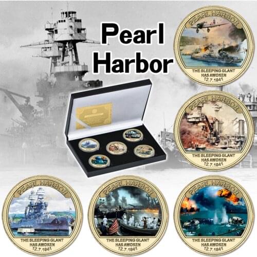 WR 80th Anniversary Attack on Pearl Harbor Gold Commemorative Coin Set In Coin Holder US Army Challenge Coin Military Souvenir