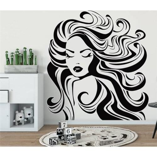 Hair Salon Wall Window Decal Sticker waterproof Hair Stylist Hair Tools Scissors Barber Shop Beauty Salon Decal decoration HQ388
