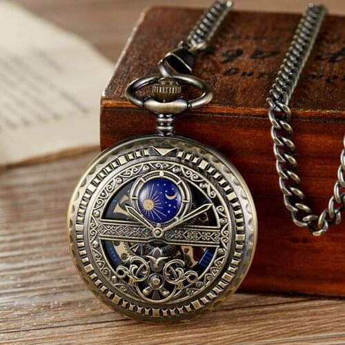 2021 New Vintage Mechanical Pocket Watch Supernatural Starry Sky Pocket Clock Mens Women Necklace Pendant reloj de bolsillo