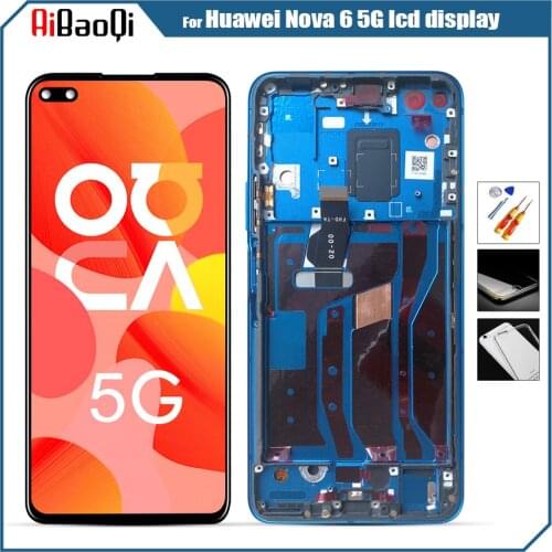 Original 6.57 inch For Huawei nova 6 5G LCD Display Nova 6 5G Touch Screen Digitizer Assembly parts+tools