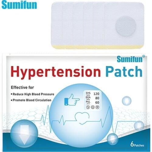 6pcs/bag Promote Blood Circulation Medical Plaster Herbal Hypertension Patch lower Blood Pressure Stickers Health Care K05601