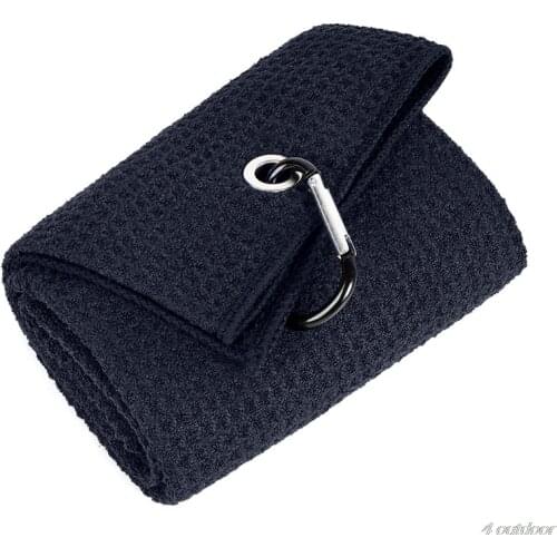 Golf Towel 12"×20" Folded Microfiber Waffle with Carabiner Clip for Golf Sport F20 21 Dropshipping