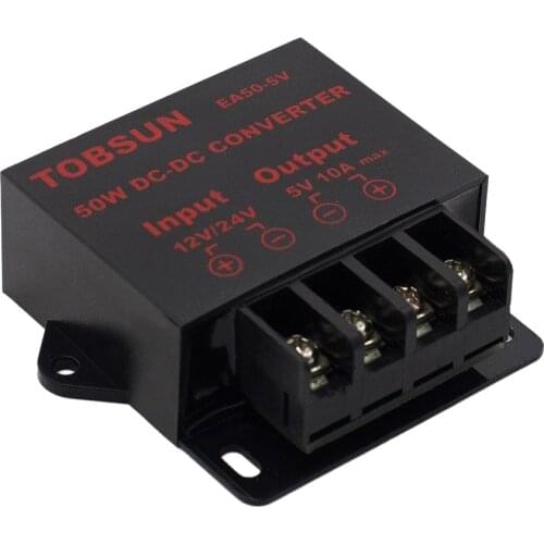 DC 12V 24V to DC 5V 10A 50W Voltage Converter Transformer Regulator Reducer Step Down Buck Module Power Supply for LED Solar TV
