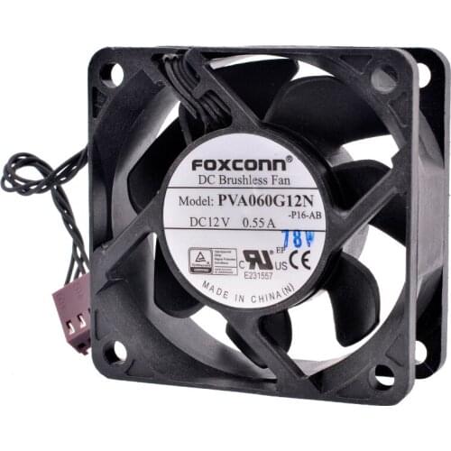 PVA060G12N 6cm 60mm 60x60x25mm 6025 DC12V 0.55A 4 lines server chassis CPU high air volume cooling fan
