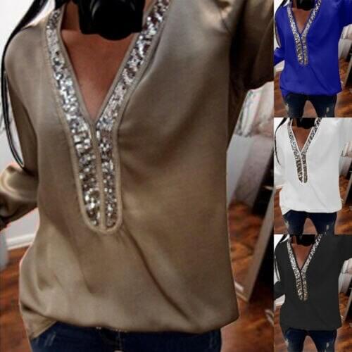 Plus Size Women Boho Shirt V-Neck Summer Casual Loose Tops Blouse Summer Casual Shirt Tops