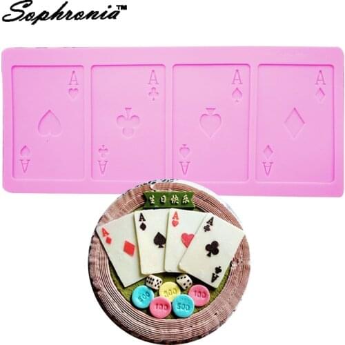 Sophronia A Poker Cookie Chocolate Silicone Mold Playing Cards Cake Fondant Kitchen Baking Tool