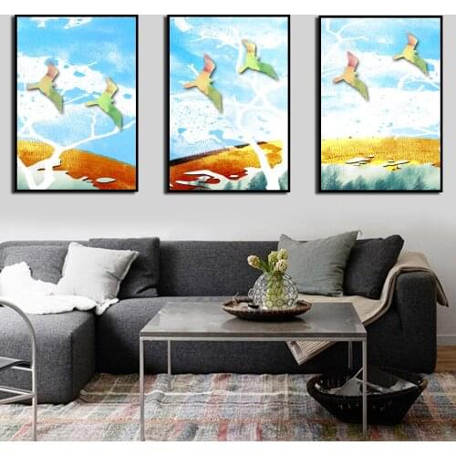 Modern Home Nordic Poster Blue Sky White Cloud Art Landscape Picture Canvas Painting Living Room Bedroom Decoration