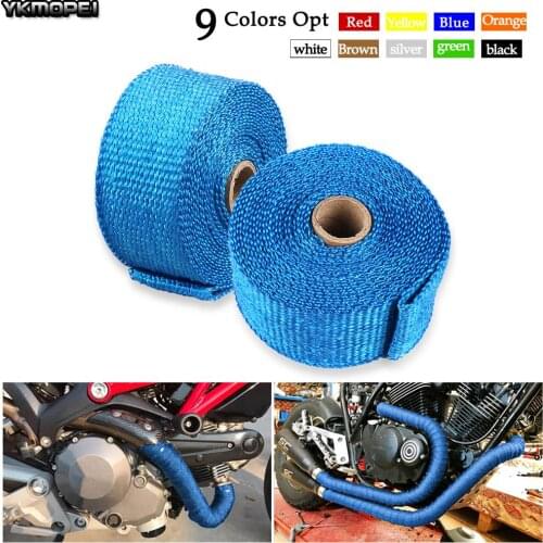 5M Roll Fiberglass Heat Shield Motorcycle Exhaust Thermal Tape Header Pipe Heat Wrap Tape Thermal Protection with Stainless Ties
