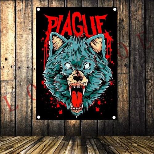 Tattoo Heavy Metal Music Rock Band Poster Banners Hanging Pictures Art Waterproof Cloth Music Festival Banquet Party Decor