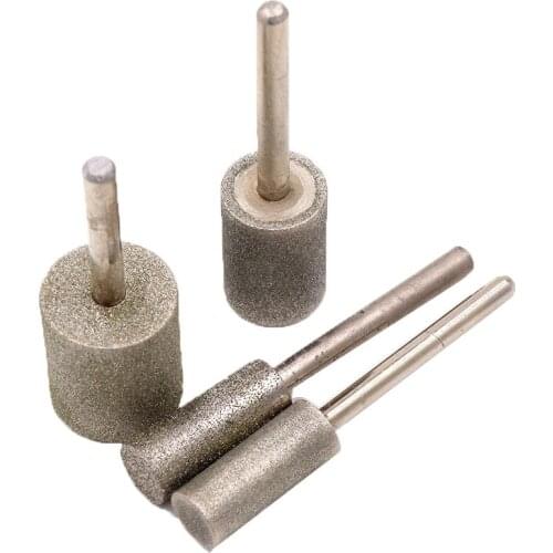 URANN 6mm Shank Cylindrical Diamond Sintered Mounted Grinding Head for Stone Engraving Carving Jade Carving Burrs Lapidary Tool