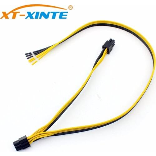 XT-XINTE 50+20cm/60+20cm Dual 6pin Power Cable for DELL2950 1470 Series Server Power Conversion Graphics Card Cables for Miner