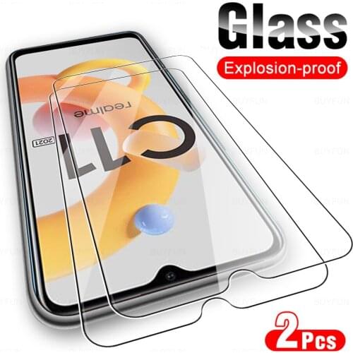 2Pcs Tempered Glass For Realme C11 2021 Screen Protector For Oppo RealmeC11 C 11 C21 C20 C25 C25S C12 C15 C3 Protect Film Cover