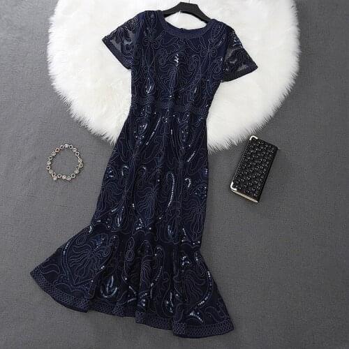 Vestidos Women Dress Plus Size Vintage Sequin Party Embroidery Party Ropa Mujer Roupa Feminina Vintage