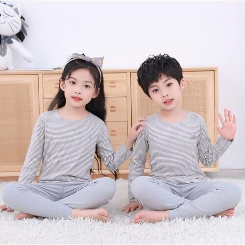Winter Kids Clothing Sets Warm Fleece Pajamas For Boys Girls Thicken Children Dinosaur Sleepwear Baby Thermal Underwear Pyjamas