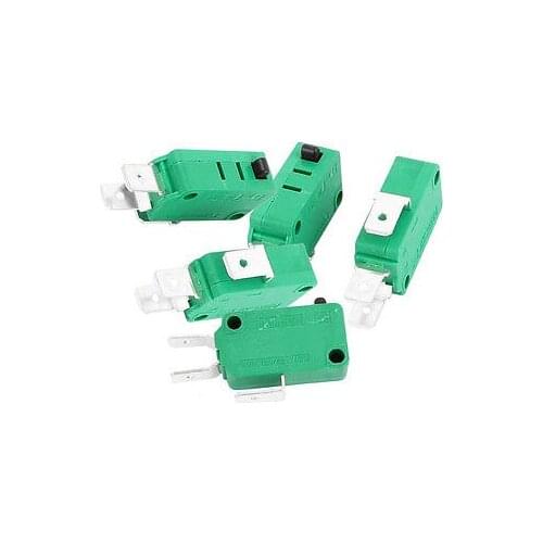 10 Pcs SPDT 3 Terminals Momentary Micro Limit Switch 16A AC125/250V Green kW3-0Z