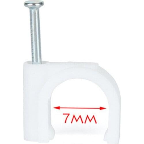 100pcs/bag 7mm Square Cable Clip Type Fixed Line Card Buckle Plastic Cable Wire Clip Cable Clips Clips Cables