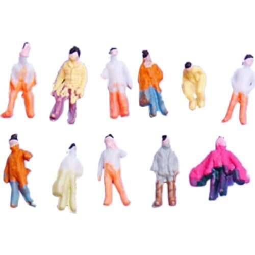 100pcs Painted Model Train Park People Figures Diorama Scenery Scale Z 1:200