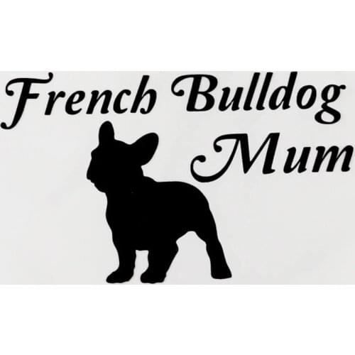 16.3CM×9.8CM French Bulldog Mum Animal Car Sticker Decal Black/Silver