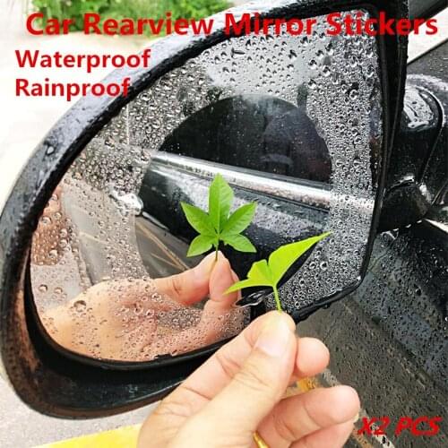 2PCS Car Rearview Mirror Stickers Clear Protective Film Anti Fog Membrane Glare Waterproof Rainproof Window Protector accessorie