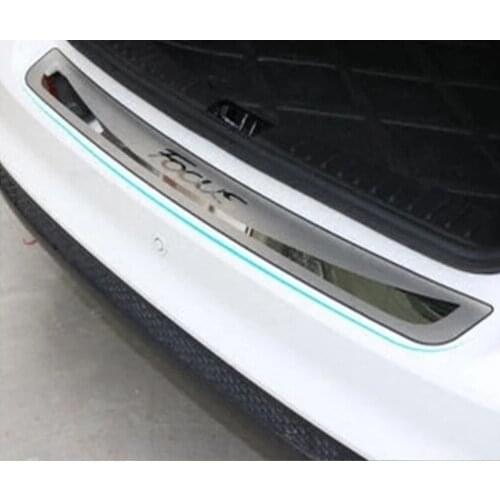 2012 2013 2014 for Ford Focus Mk3 Hatchback Rear Deck Bumper Protector Panel Boot Cover Sill Plate Trunk Trim
