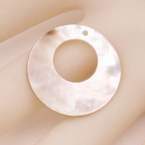 25mm Round Disc Natural beige Shell 10mm Hole Mother of Pearl Jewelry Making DIY