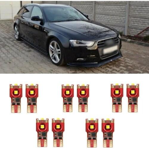 10pc w5w Car LED lighting For audi a4 b8 b6 b7 b9 a3 8p 8v a3 8l a6 c7 c6 c5 a1 a5 q5 q7 q3 a4 b5 interior light kit