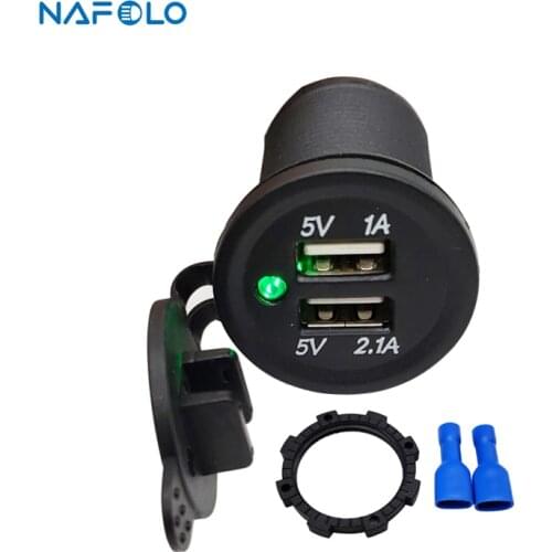 12V-24V Car Charger For Motorcycle Truck Boat Yacht Marine 3.1A Dual USB Car Socket Power Adapter Outlet Power