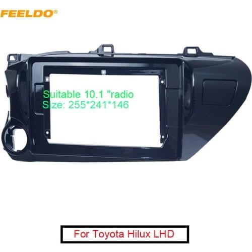 FEELDO Car Audio Radio 10.1" 2 Din Fascia Frame Adapter for Toyota Hilux 2018(LHD) CD/DVD Player Stereo Panel Dash Trim Kit