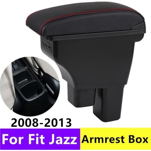 Centre Console Storage Box Armrest for Honda Fit Jazz 2008-2013 Arm Rest 2009 2010 2011 2012 with USB