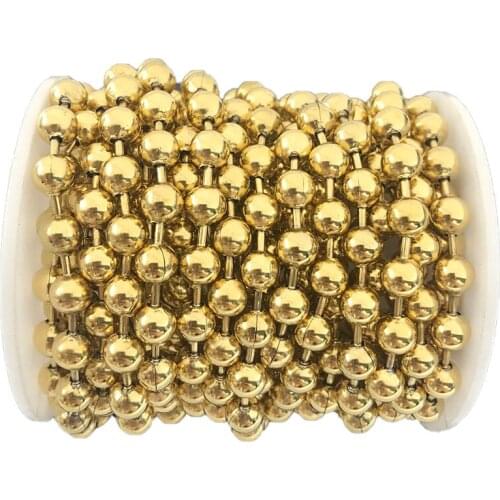 1 Meter Width 6mm 8mm Stainless Steel Gold Ball Chains Bead Chain For DIY Necklace Making Jewerly Accessories Jewelry Findings