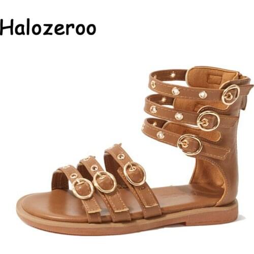 New Summer Kids Gladiator Sandals Children Brand Dress Shoes Baby Girls Princess Sandalias Ankle Beach Sandals Soft Black Shoes