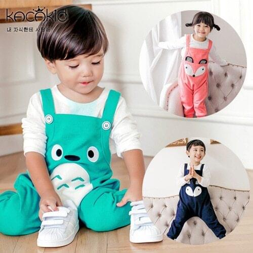 KACAKID Unisex Baby Overall Cute Fox Pattern Kids Baby Romper Overalls Lovely Animals Pattern Boy Girl Child Baby Overall ka3116