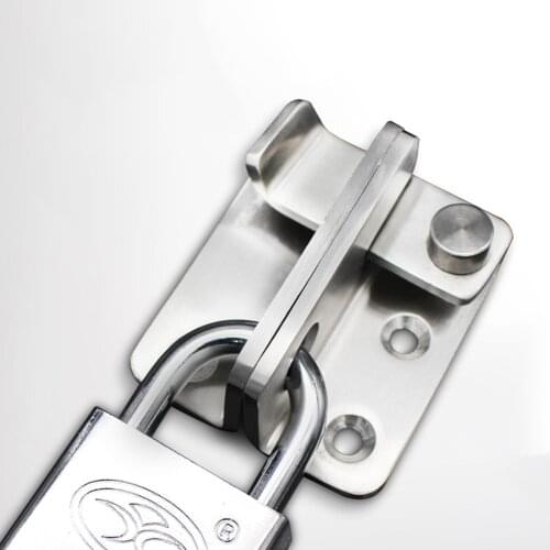 Stainless Steel Free Punching Wardrobe Door Bolt Latch Anti-theft Thickening Bolt Lock Door Closer Left Right Open Home Hardware